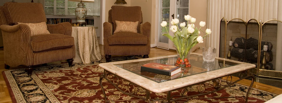 Living room with oriental rug